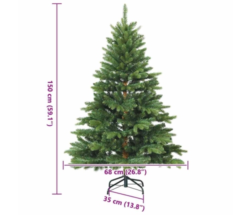 Mākslīgā Saliekamā Ziemassvētku Egle Ar Statīvu Zaļa 150 Cm Vidaxl