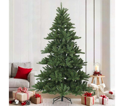 Mākslīgā Saliekamā Ziemassvētku Egle Zaļa 210 Cm Pvc, Tērauds Vidaxl