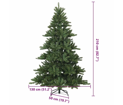 Mākslīgā Saliekamā Ziemassvētku Egle Zaļa 210 Cm Pvc, Tērauds Vidaxl