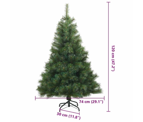 Mākslīgā Saliekamā Ziemassvētku Egle Zaļa 120 Cm Pvc, Tērauds Vidaxl