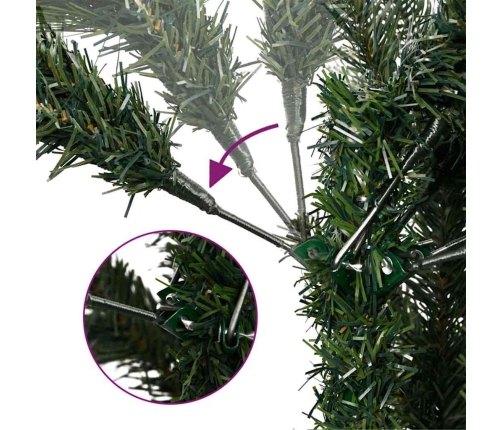 Mākslīgā Saliekamā Ziemassvētku Egle Zaļa 150 Cm Pvc, Tērauds Vidaxl