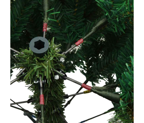 Mākslīgā Saliekamā Ziemassvētku Egle Zaļa 180 Cm Pvc, Tērauds Vidaxl