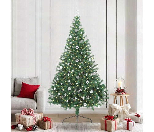 Mākslīgais Led Ziemassvētku Eglīte Su 300 Led Zaļa 240 Cm Pvc Vidaxl