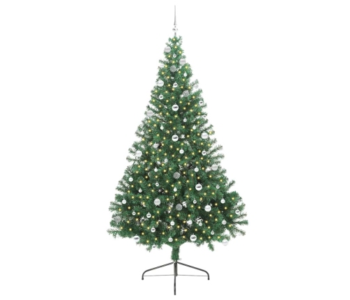 Mākslīgais Led Ziemassvētku Eglīte Su 300 Led Zaļa 240 Cm Pvc Vidaxl