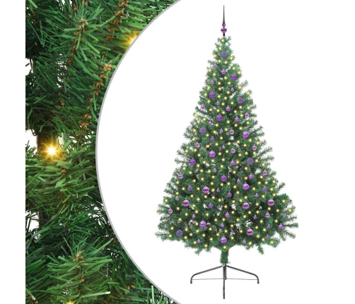 Mākslīgais Iepriekš Apgaismotais Ziemassvētku Koks Zaļa 240 Cm Vidaxl