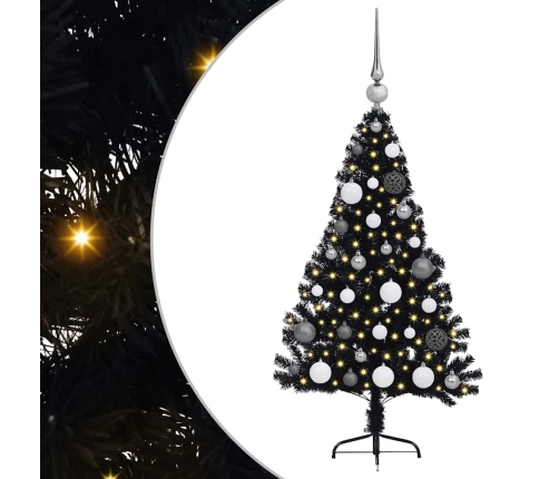 Mākslīgais Led Ziemassvētku Eglīte Su 150 Led Melna 120 Cm Pvc Vidaxl