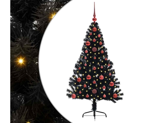 Mākslīgais Led Ziemassvētku Eglīte Su 150 Led Melna 120 Cm Pvc Vidaxl