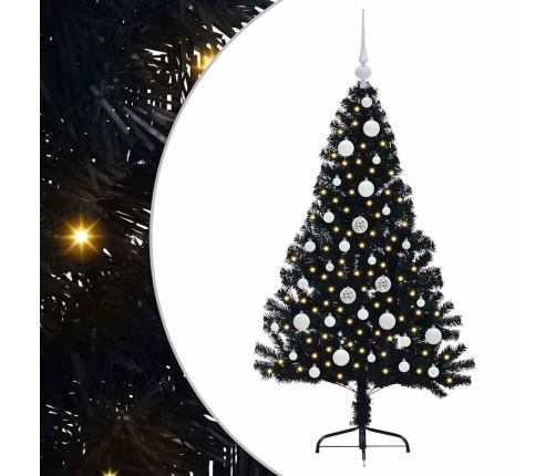 Mākslīgais Led Ziemassvētku Eglīte Su 150 Led Melna 120 Cm Pvc Vidaxl