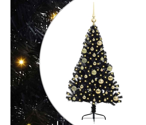 Mākslīgais Led Ziemassvētku Eglīte Su 150 Led Melna 120 Cm Pvc Vidaxl