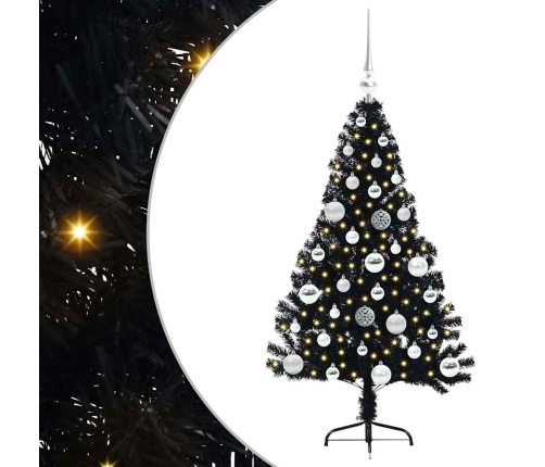 Mākslīgais Led Ziemassvētku Eglīte Su 150 Led Melna 120 Cm Pvc Vidaxl