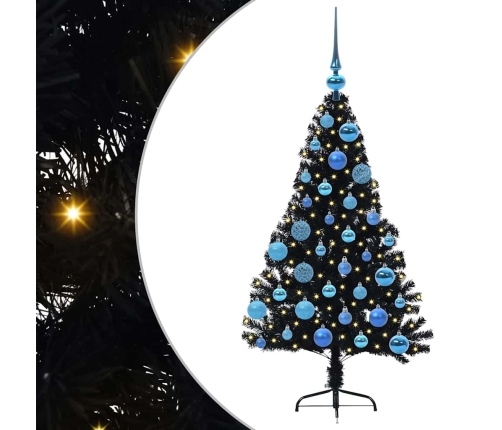 Mākslīgais Led Ziemassvētku Eglīte Su 150 Led Melna 120 Cm Pvc Vidaxl