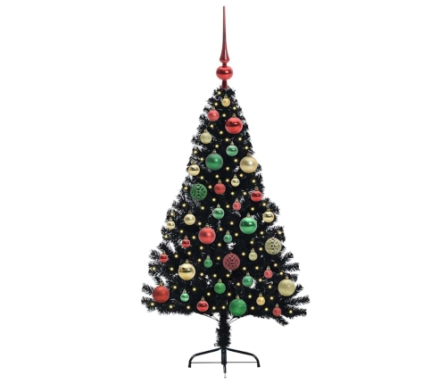 Mākslīgais Led Ziemassvētku Eglīte Su 150 Led Melna 120 Cm Pvc Vidaxl