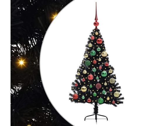 Mākslīgais Led Ziemassvētku Eglīte Su 150 Led Melna 120 Cm Pvc Vidaxl