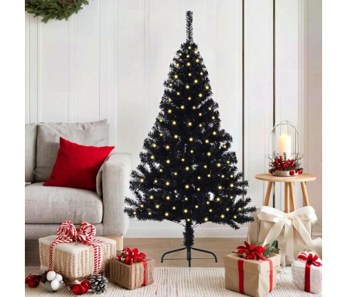 Mākslīgais Led Ziemassvētku Eglīte Su 150 Led Melna 150 Cm Pvc Vidaxl
