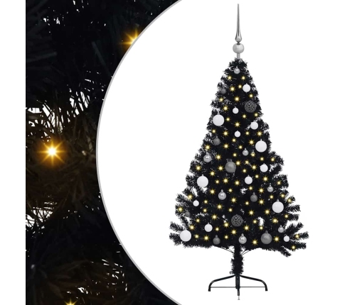 Mākslīgais Led Ziemassvētku Eglīte Su 150 Led Melna 150 Cm Pvc Vidaxl