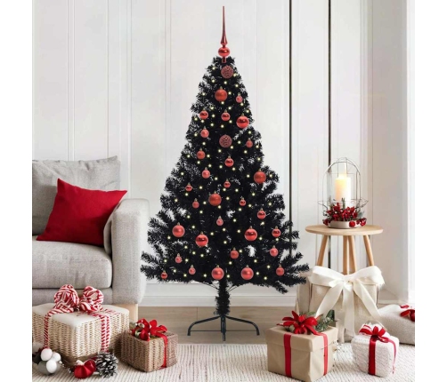 Mākslīgais Led Ziemassvētku Eglīte Su 150 Led Melna 150 Cm Pvc Vidaxl