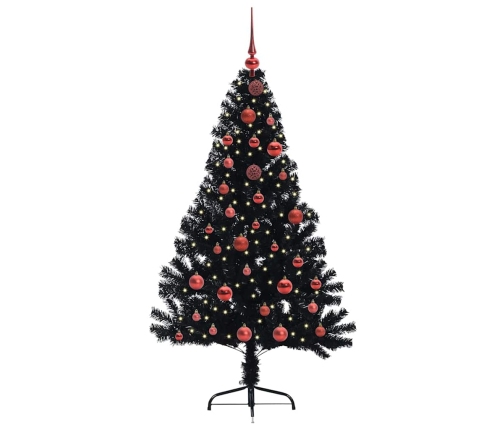 Mākslīgais Led Ziemassvētku Eglīte Su 150 Led Melna 150 Cm Pvc Vidaxl