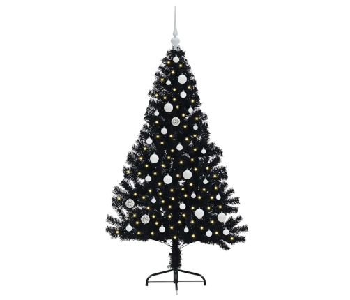 Mākslīgais Led Ziemassvētku Eglīte Su 150 Led Melna 150 Cm Pvc Vidaxl