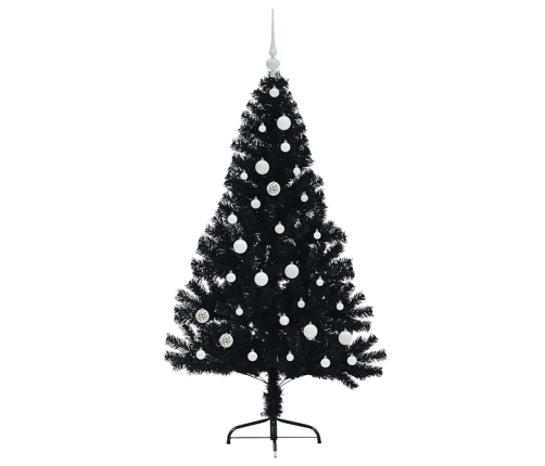 Mākslīgais Led Ziemassvētku Eglīte Su 150 Led Melna 150 Cm Pvc Vidaxl