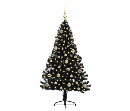 Mākslīgais Led Ziemassvētku Eglīte Su 150 Led Melna 150 Cm Pvc Vidaxl