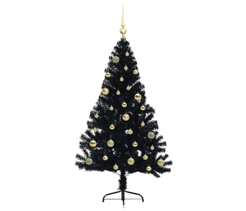 Mākslīgais Led Ziemassvētku Eglīte Su 150 Led Melna 150 Cm Pvc Vidaxl