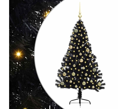 Mākslīgais Led Ziemassvētku Eglīte Su 150 Led Melna 150 Cm Pvc Vidaxl