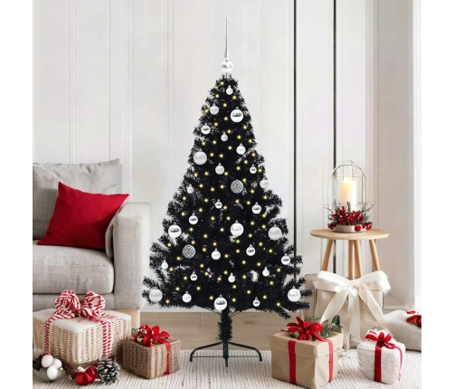 Mākslīgais Led Ziemassvētku Eglīte Su 150 Led Melna 150 Cm Pvc Vidaxl