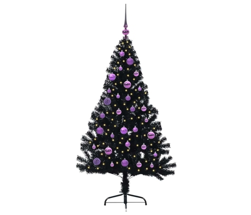 Mākslīgais Led Ziemassvētku Eglīte Su 150 Led Melna 150 Cm Pvc Vidaxl