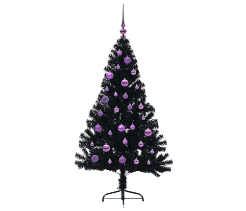 Mākslīgais Led Ziemassvētku Eglīte Su 150 Led Melna 150 Cm Pvc Vidaxl