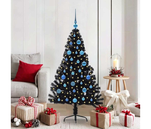 Mākslīgais Led Ziemassvētku Eglīte Su 150 Led Melna 150 Cm Pvc Vidaxl