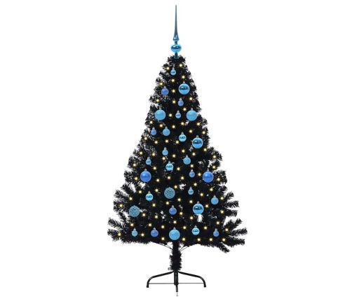 Mākslīgais Led Ziemassvētku Eglīte Su 150 Led Melna 150 Cm Pvc Vidaxl