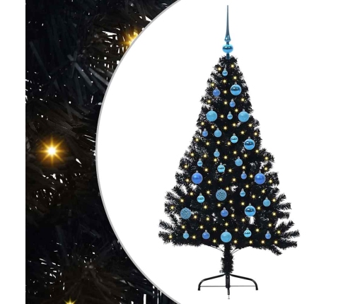 Mākslīgais Led Ziemassvētku Eglīte Su 150 Led Melna 150 Cm Pvc Vidaxl