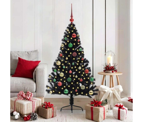 Mākslīgais Led Ziemassvētku Eglīte Su 150 Led Melna 150 Cm Pvc Vidaxl