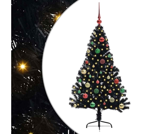 Mākslīgais Led Ziemassvētku Eglīte Su 150 Led Melna 150 Cm Pvc Vidaxl