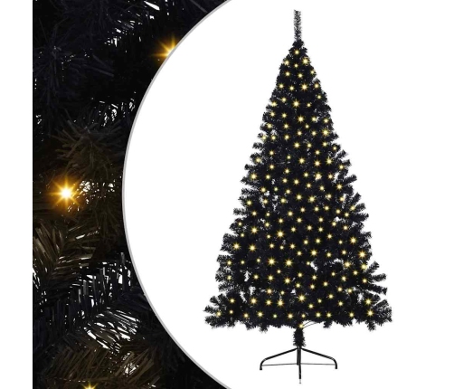 Mākslīgais Led Ziemassvētku Eglīte Su 300 Led Melna 180 Cm Pvc Vidaxl