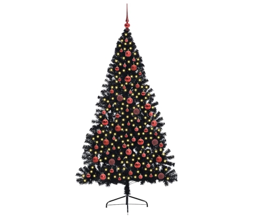 Mākslīgais Led Ziemassvētku Eglīte Su 300 Led Melna 180 Cm Pvc Vidaxl