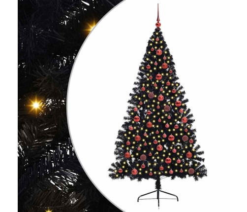 Mākslīgais Led Ziemassvētku Eglīte Su 300 Led Melna 180 Cm Pvc Vidaxl