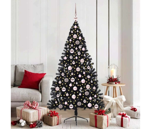 Mākslīgais Led Ziemassvētku Eglīte Su 300 Led Melna 180 Cm Pvc Vidaxl