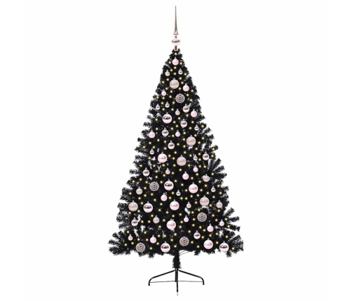 Mākslīgais Led Ziemassvētku Eglīte Su 300 Led Melna 180 Cm Pvc Vidaxl