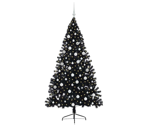 Mākslīgais Led Ziemassvētku Eglīte Su 300 Led Melna 180 Cm Pvc Vidaxl