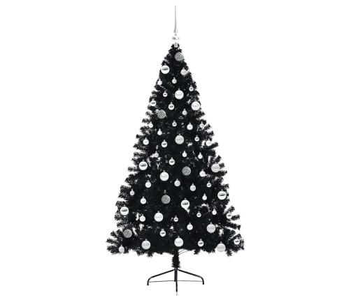 Mākslīgais Led Ziemassvētku Eglīte Su 300 Led Melna 180 Cm Pvc Vidaxl