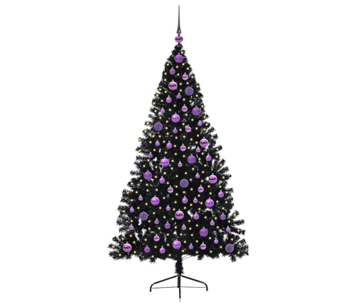 Mākslīgais Led Ziemassvētku Eglīte Su 300 Led Melna 180 Cm Pvc Vidaxl