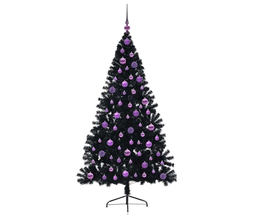 Mākslīgais Led Ziemassvētku Eglīte Su 300 Led Melna 180 Cm Pvc Vidaxl