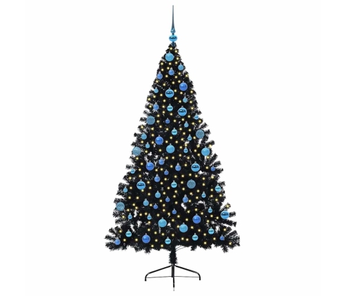 Mākslīgais Led Ziemassvētku Eglīte Su 300 Led Melna 180 Cm Pvc Vidaxl