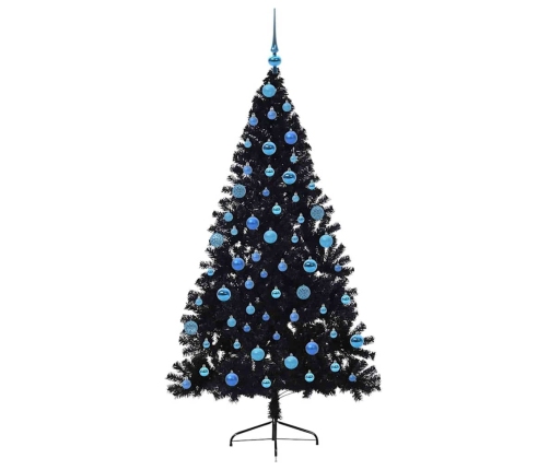 Mākslīgais Led Ziemassvētku Eglīte Su 300 Led Melna 180 Cm Pvc Vidaxl