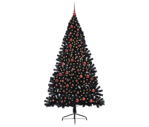 Mākslīgais Led Ziemassvētku Eglīte Su 300 Led Melna 210 Cm Pvc Vidaxl