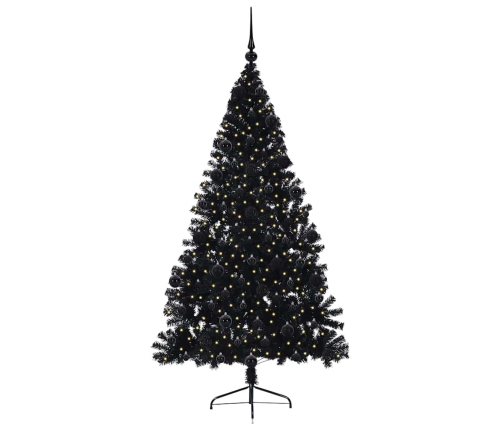 Mākslīgais Led Ziemassvētku Eglīte Su 300 Led Melna 210 Cm Pvc Vidaxl