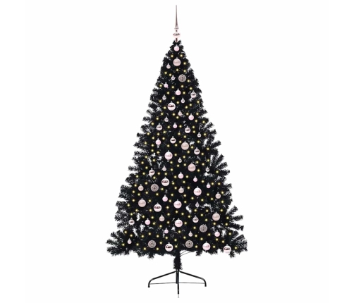 Mākslīgais Led Ziemassvētku Eglīte Su 300 Led Melna 210 Cm Pvc Vidaxl