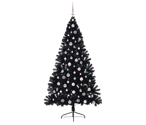 Mākslīgais Led Ziemassvētku Eglīte Su 300 Led Melna 210 Cm Pvc Vidaxl