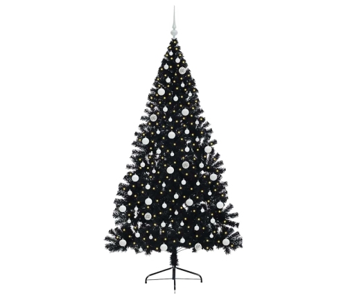 Mākslīgais Led Ziemassvētku Eglīte Su 300 Led Melna 210 Cm Pvc Vidaxl